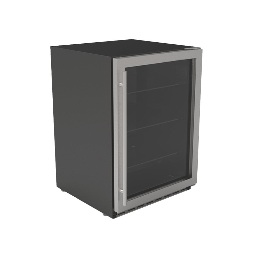 TrueFlame 24-Inch 5.1 Cu. Ft. Outdoor Rated Fridge with Glass Door