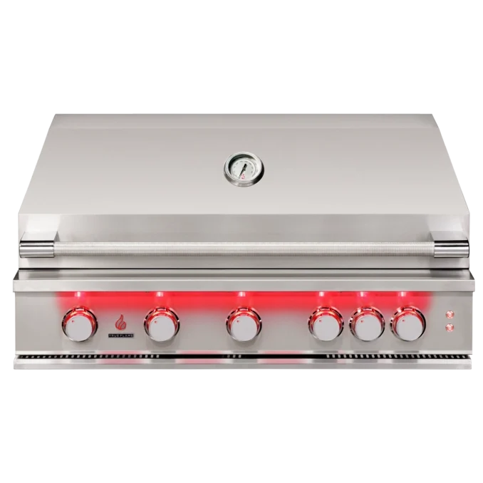 TrueFlame 40-Inch 5-Burner Built-In Grill with Rear Infrared Burner and Grill Lights