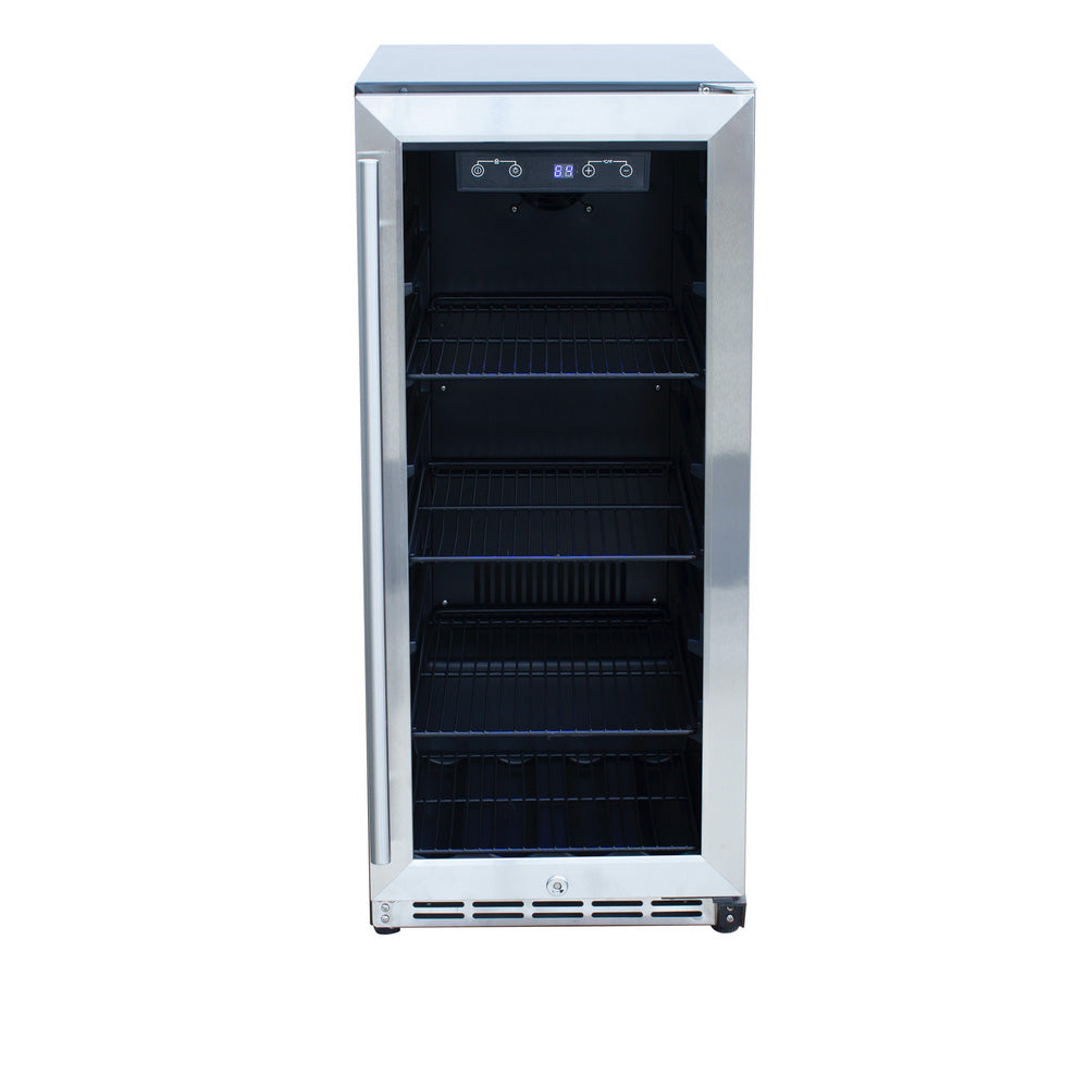 TrueFlame 15-Inch 3.2 Cu. Ft. Outdoor Fridge with Glass Door