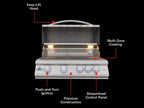Blaze LTE+ 32-Inch 4-Burner Built-In Gas Grill with Lift-Assist Hood & Rear Infrared Burner