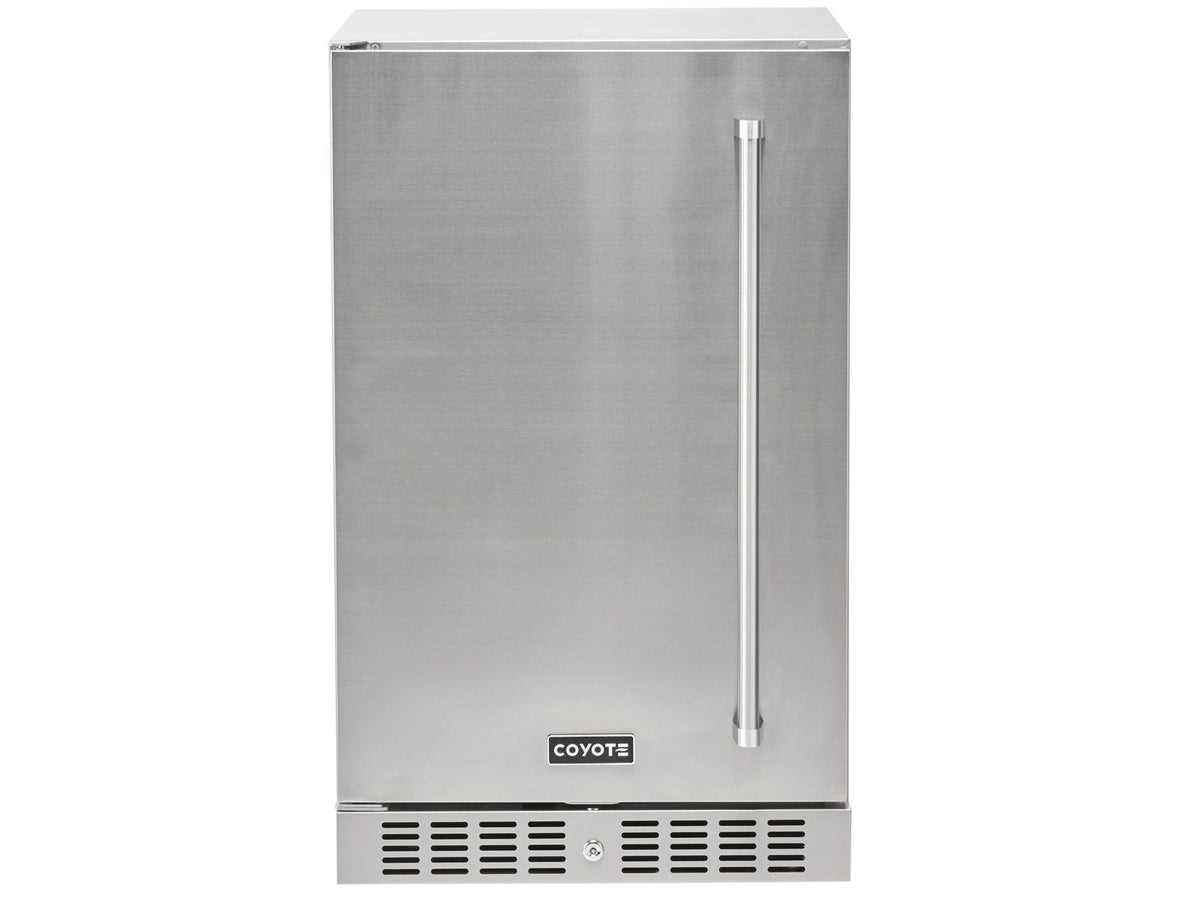 coyote 21-inch 4.1 cu. ft. left hinge outdoor rated compact refrigerator