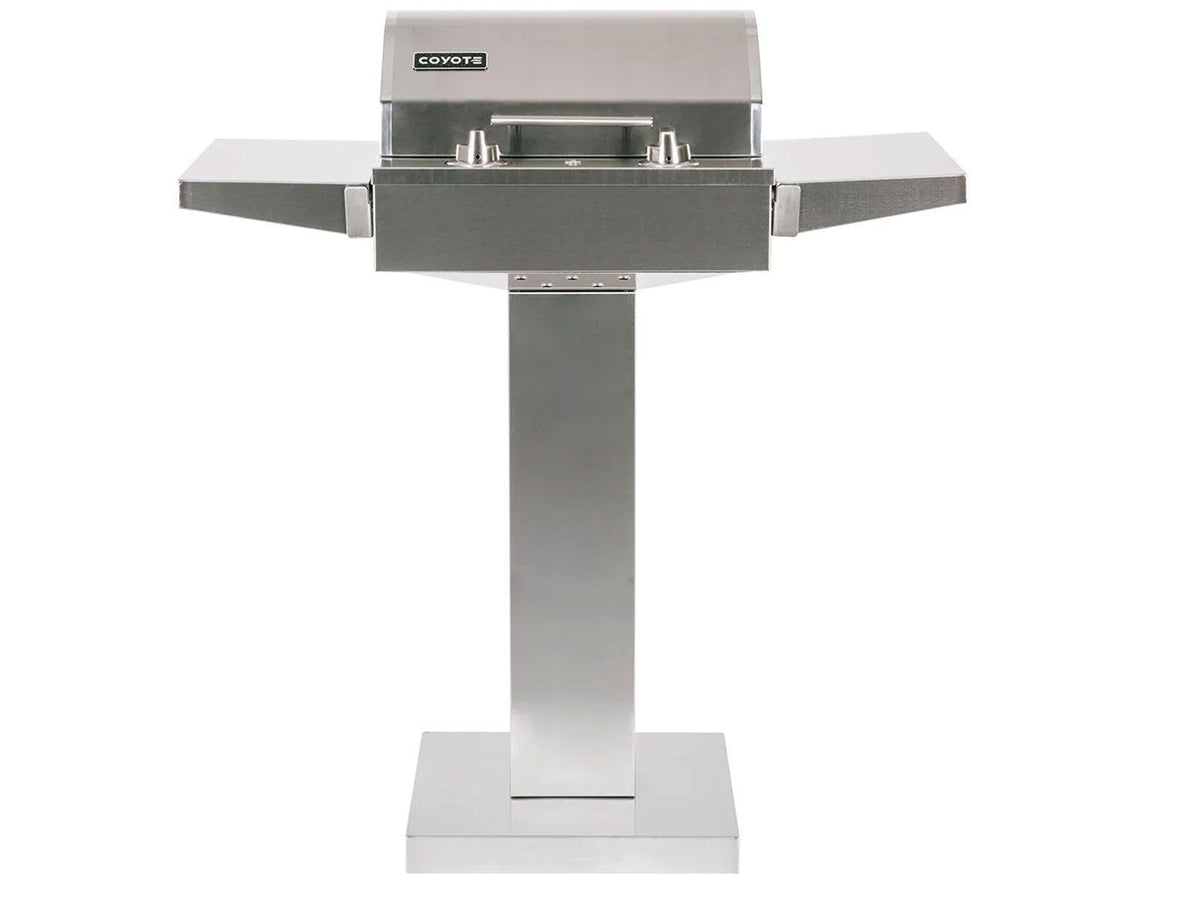 coyote 18-inch built-in / portable 1300 watt electric grill on patio post
