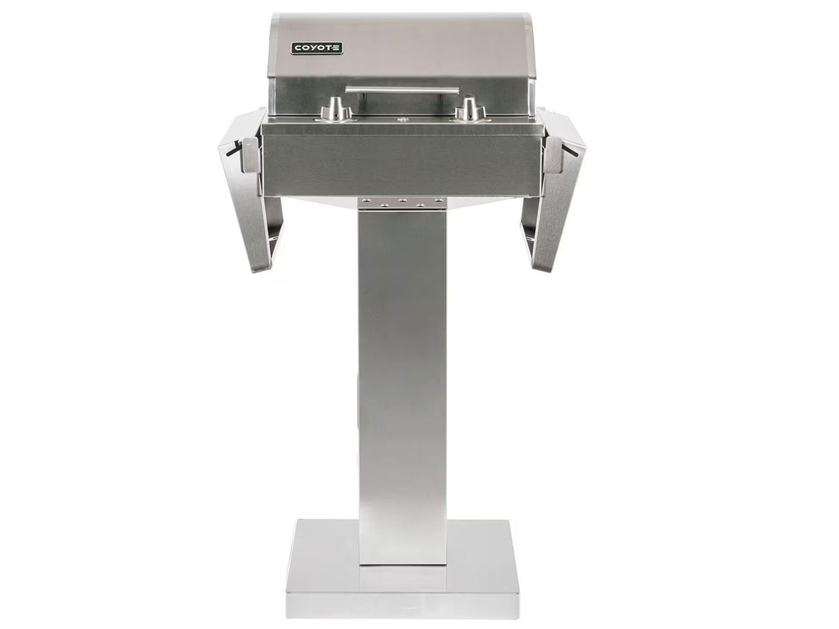 coyote 18-inch built-in / portable 1300 watt electric grill on patio post