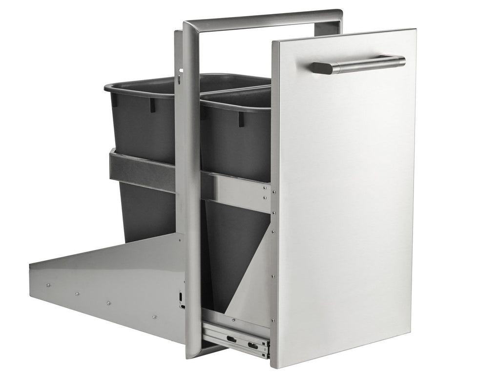 coyote 18-inch front to back trash & recycling combo
