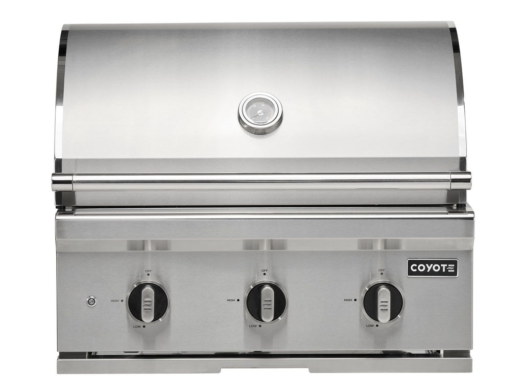 coyote 3-piece c-series 30-inch 3-burner gas grill outdoor kitchen package