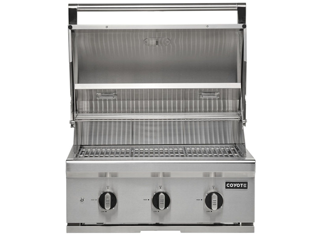 coyote 3-piece c-series 30-inch 3-burner gas grill outdoor kitchen package