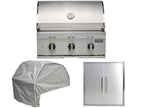 coyote 3-piece c-series 30-inch 3-burner gas grill outdoor kitchen package