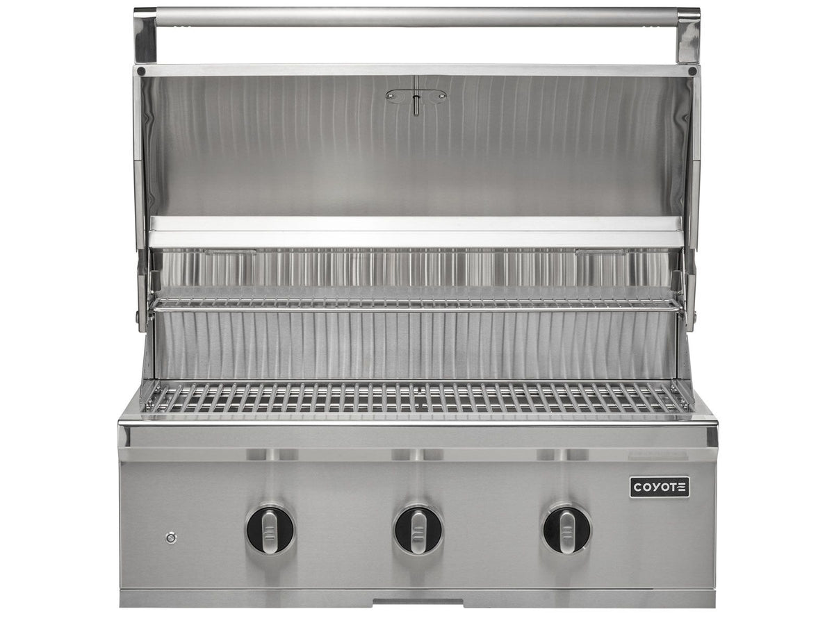 coyote 3-piece c-series 34-inch 3-burner gas grill outdoor kitchen package