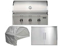 coyote 3-piece c-series 34-inch 3-burner gas grill outdoor kitchen package