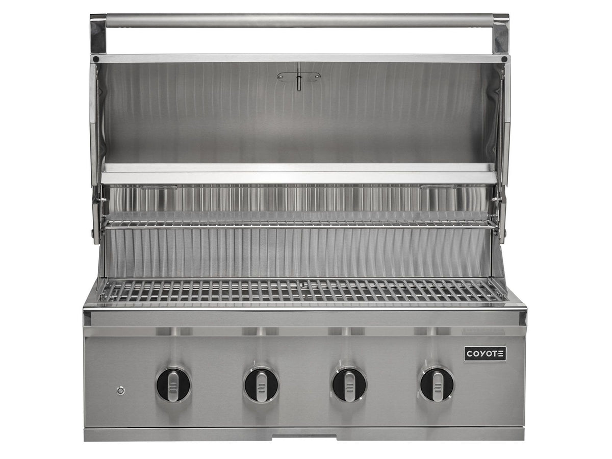 coyote 3-piece cl-series 36-inch 4-burner gas grill outdoor kitchen package