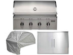 coyote 3-piece cl-series 36-inch 4-burner gas grill outdoor kitchen package