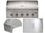 coyote 3-piece cl-series 42-inch 5-burner gas grill outdoor kitchen package
