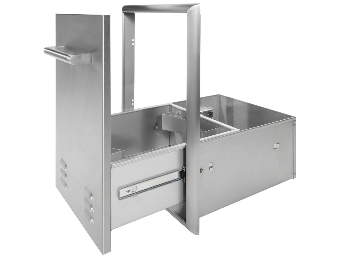 coyote 18-inch roll-out propane tank/trash bin storage