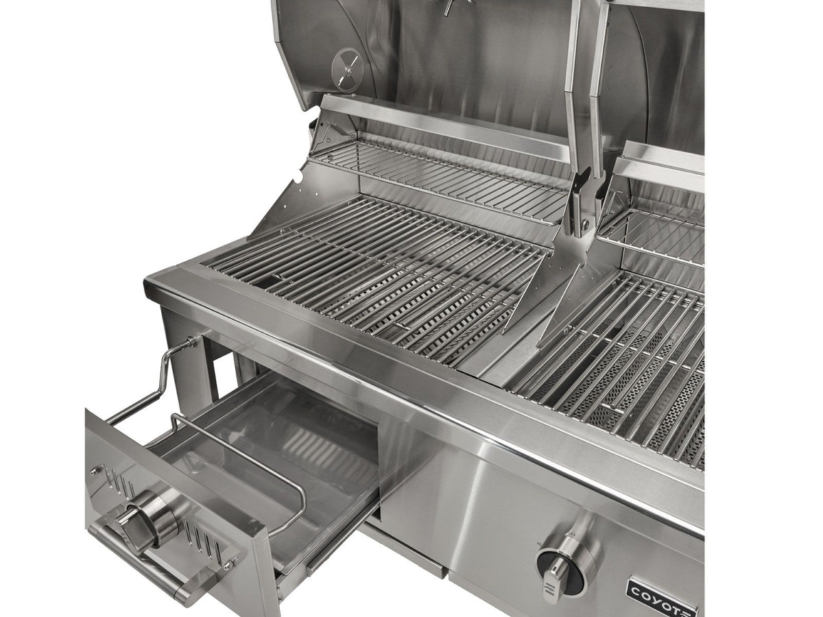 coyote 50-inch built-in gas & charcoal dual fuel hybrid grill