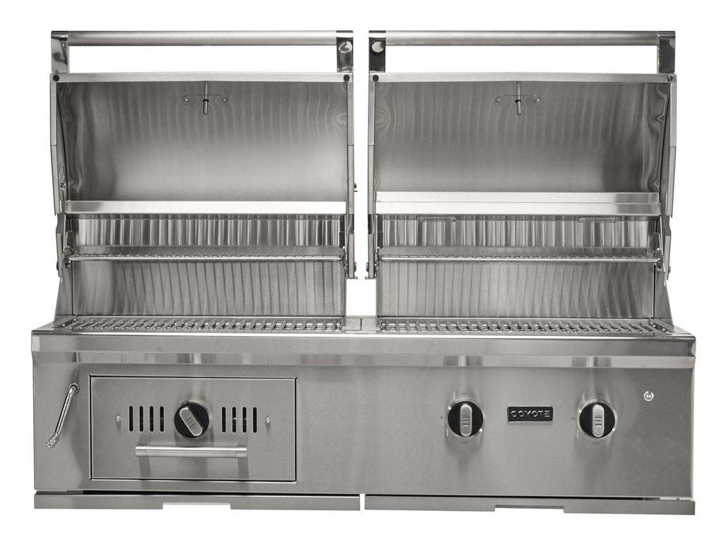 coyote 50-inch built-in gas & charcoal dual fuel hybrid grill