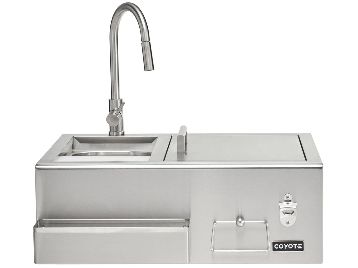 coyote 30-inch stainless steel built-in refreshment center
