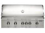coyote sl-series 42-inch 6-burner built-in gas grill with ceramic briquettes, sear burner, infrared rear burner & rotisserie kit