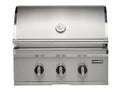 coyote sl-series 30-inch 3-burner built-in gas grill with ceramic briquettes, sear burner, infrared rear burner & rotisserie kit
