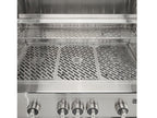 coyote sl-series 42-inch 6-burner built-in gas grill with ceramic briquettes, sear burner, infrared rear burner & rotisserie kit