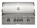 coyote sl-series 36-inch 5-burner built-in gas grill with ceramic briquettes, sear burner, infrared rear burner & rotisserie kit