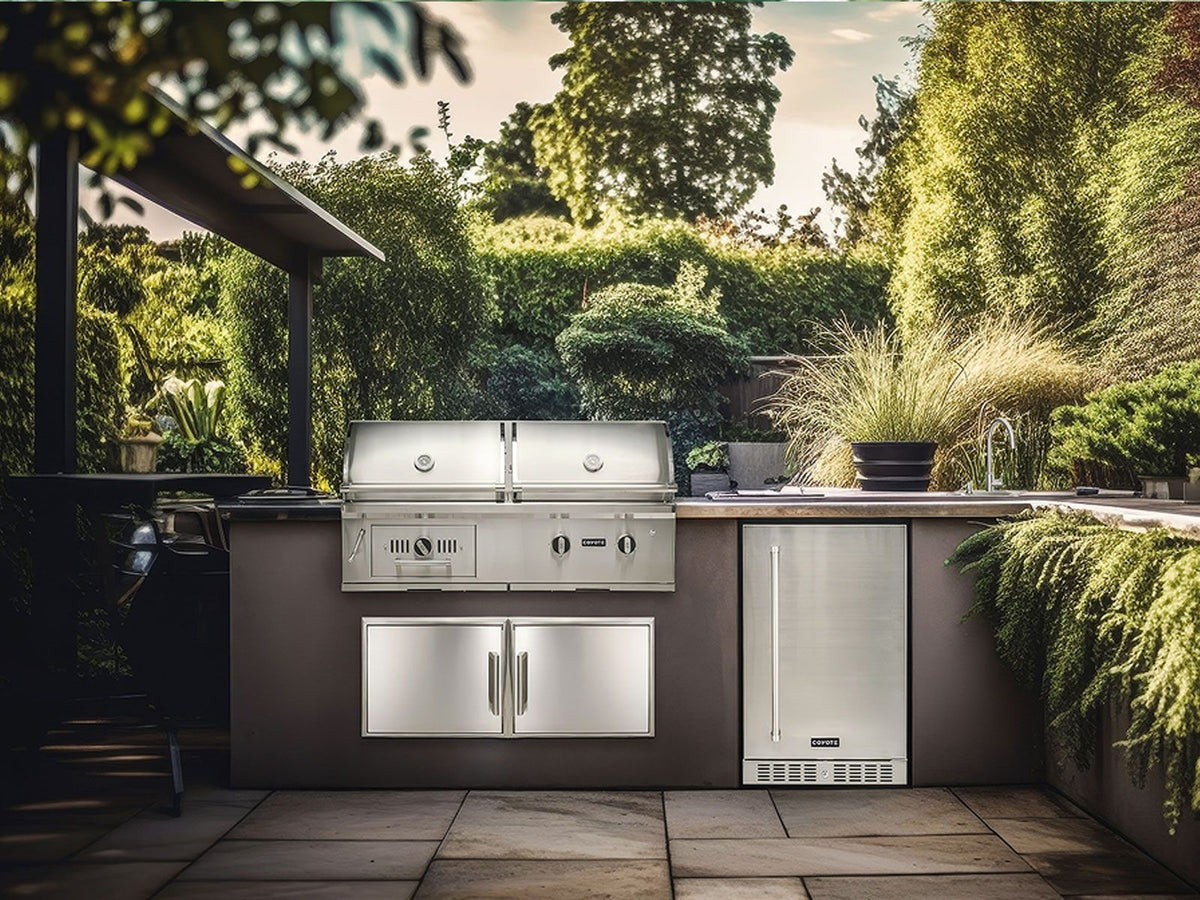coyote 50-inch built-in gas & charcoal dual fuel hybrid grill