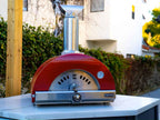 coyote 30-inch hybrid multi-fuel outdoor pizza oven - red