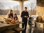 coyote sl-series 36-inch 5-burner built-in gas grill with ceramic briquettes, sear burner, infrared rear burner & rotisserie kit