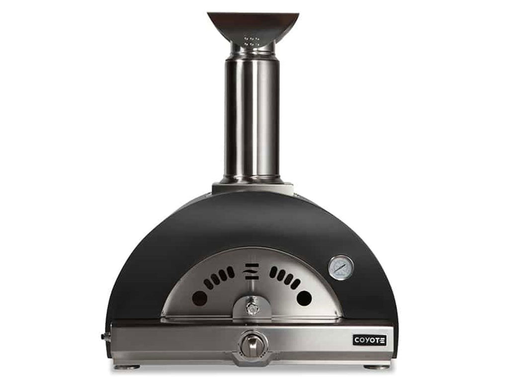 coyote 30-inch hybrid multi-fuel outdoor pizza oven - black