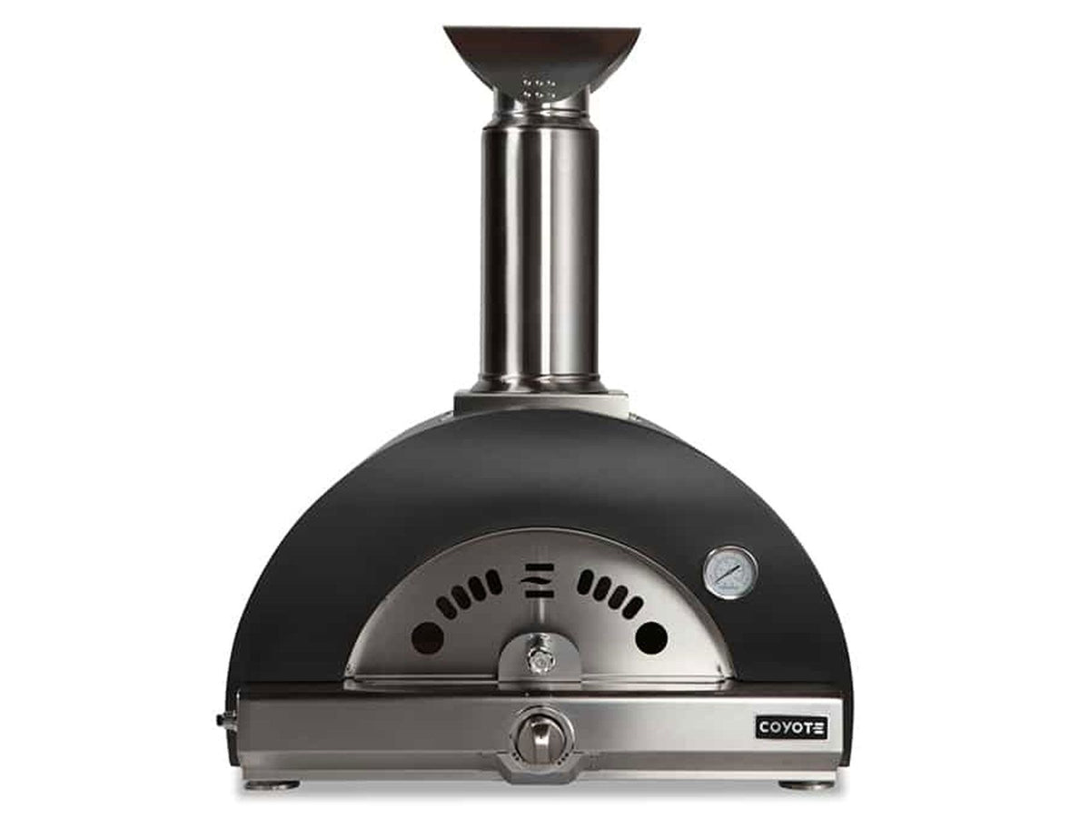coyote 30-inch hybrid multi-fuel outdoor pizza oven - black