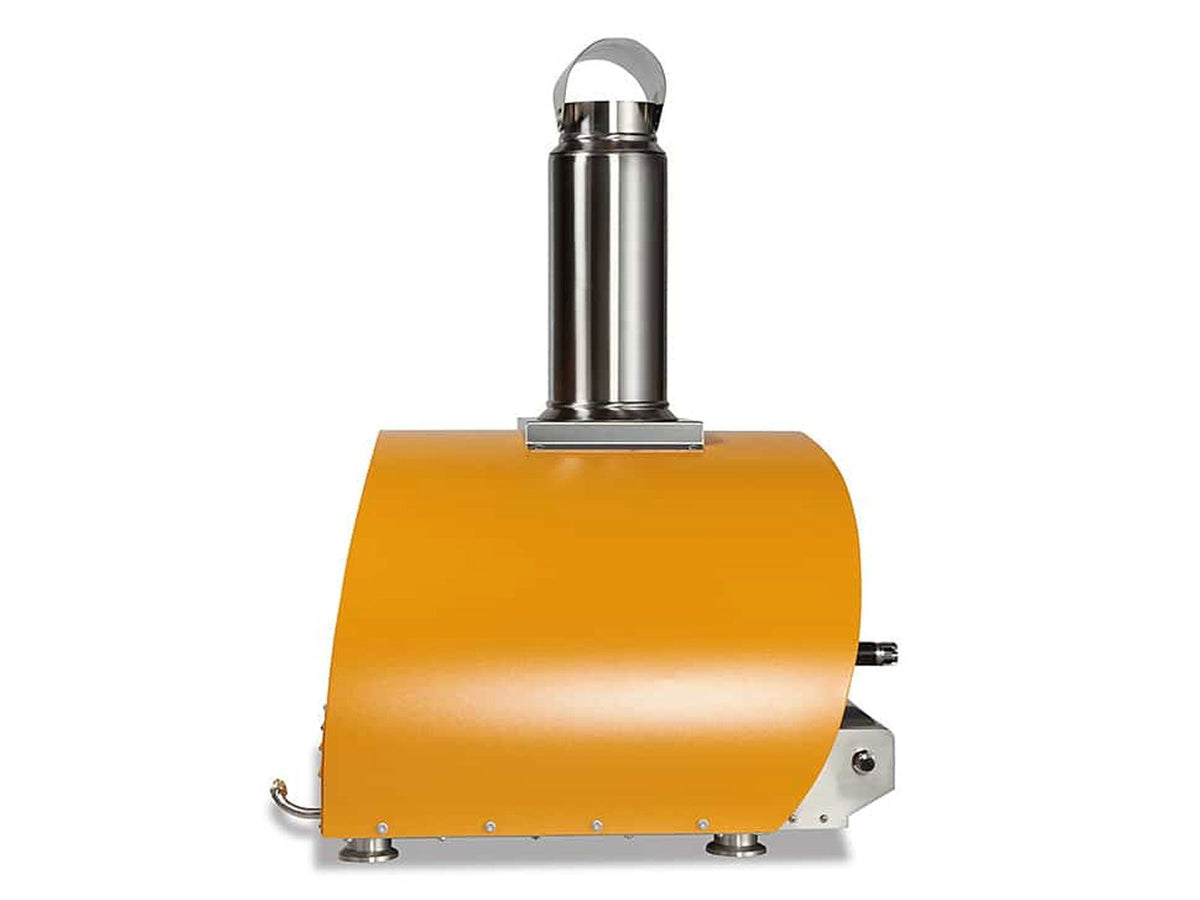 coyote 30-inch hybrid multi-fuel outdoor pizza oven - yellow
