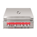 TrueFlame 32-Inch 4-Burner Built-In Grill with Rear Infrared Burner and Grill Lights
