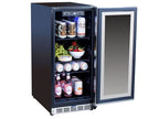 TrueFlame 15-Inch 3.2 Cu. Ft. Outdoor Fridge with Glass Door