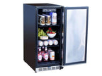 TrueFlame 15-Inch 3.2 Cu. Ft. Outdoor Rated Fridge with Stainless Door