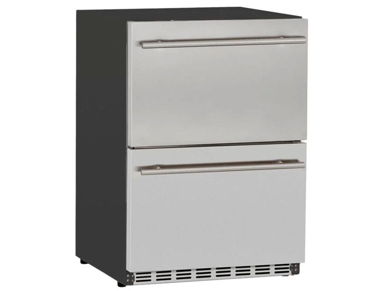 TrueFlame 24-Inch 5.0 Cu. Ft. Outdoor Rated 2-Drawer Fridge with Lock