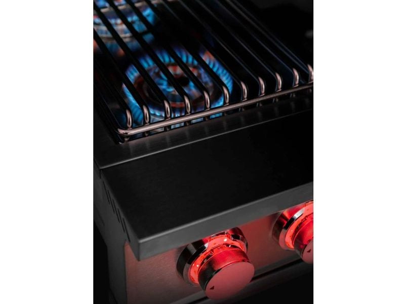 TrueFlame Built-In Double Side Burner with LED Lighting & Stainless Steel Lid