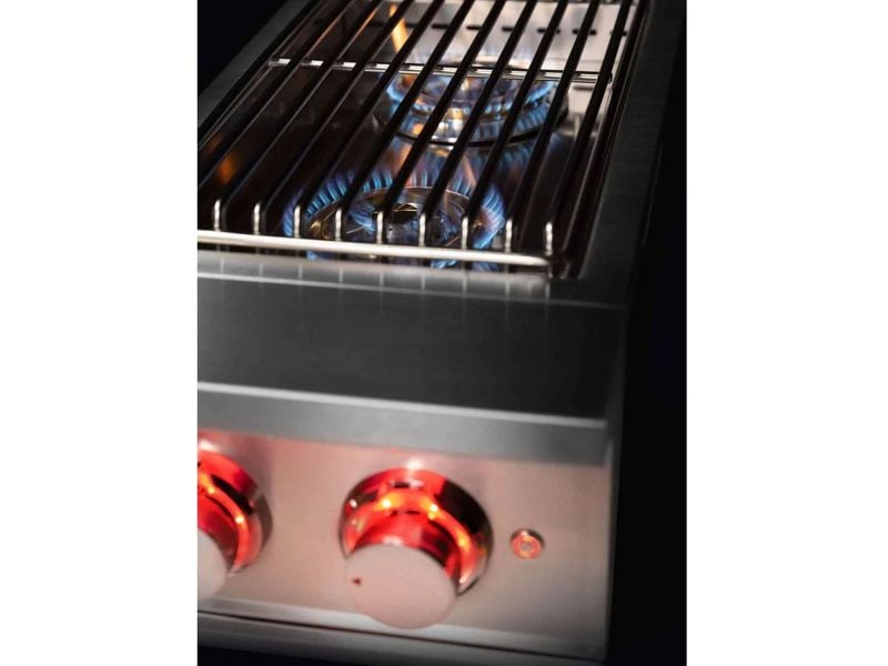 TrueFlame Built-In Double Side Burner with LED Lighting & Stainless Steel Lid